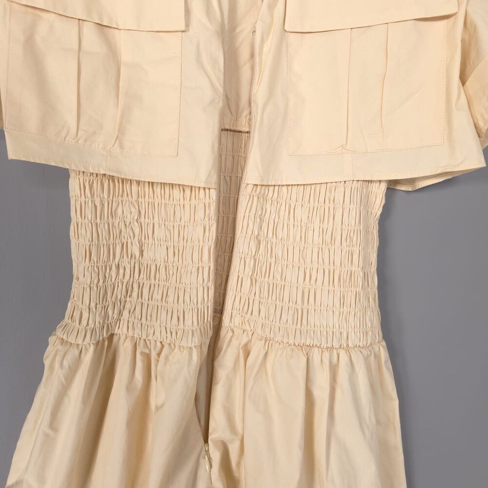 ANTHROPOLOGIE‎ MARE MARE Women’s New Mini Dress XS Khaki Utility Short Sleeve - Picture 9 of 14